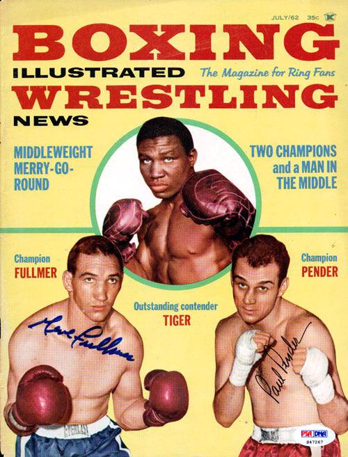 Gene Fullmer & Paul Pender Autographed Boxing Illustrated Magazine Cover PSA/DNA #S47267 - RSA