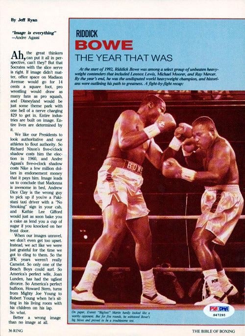 Riddick Bowe Autographed Magazine Page Photo PSA/DNA #S47295 - RSA