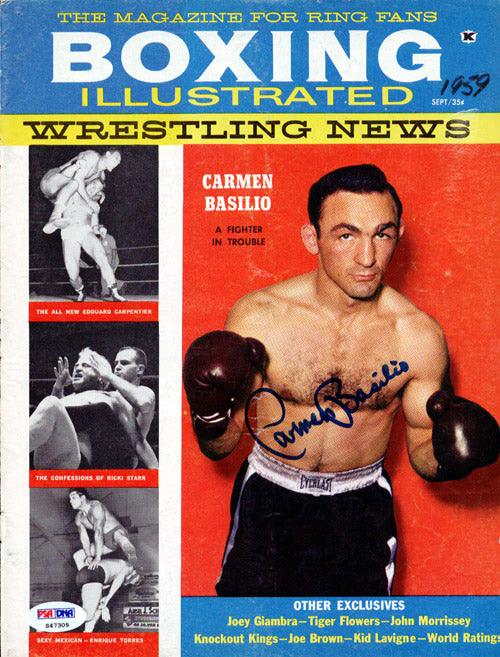 Carmen Basilio Autographed Boxing Illustrated Magazine Cover PSA/DNA #S47309 - RSA