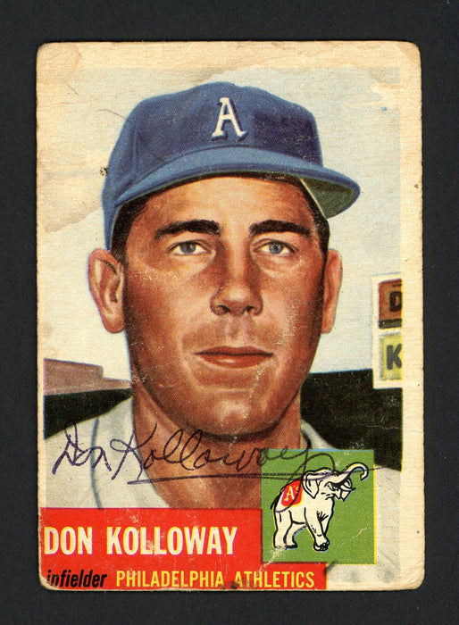 Don Kolloway Autographed 1953 Topps Card #97 Philadelphia A's SKU #164279 - RSA