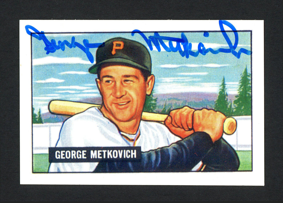 George Metkovich Autographed 1986 CCC 1951 Bowman Reprint Card #274 Pittsburgh Pirates SKU #165835 - RSA