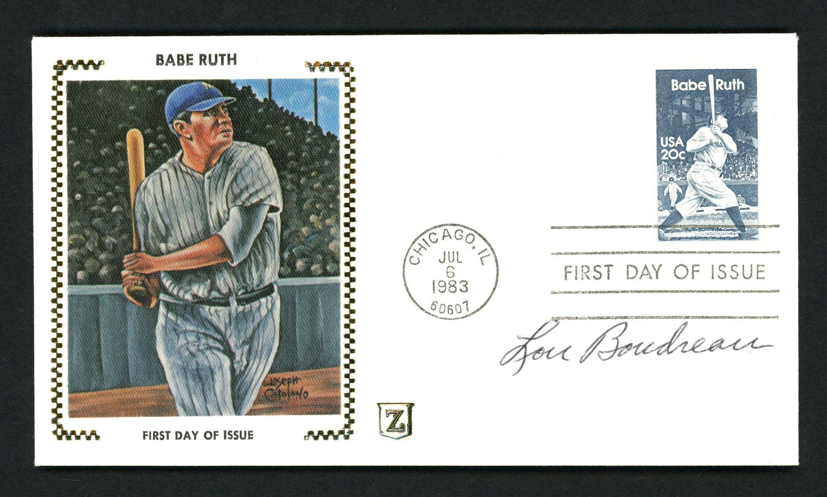 Lou Boudreau Autographed First Day Cover Cleveland Indians SKU #156831 - RSA