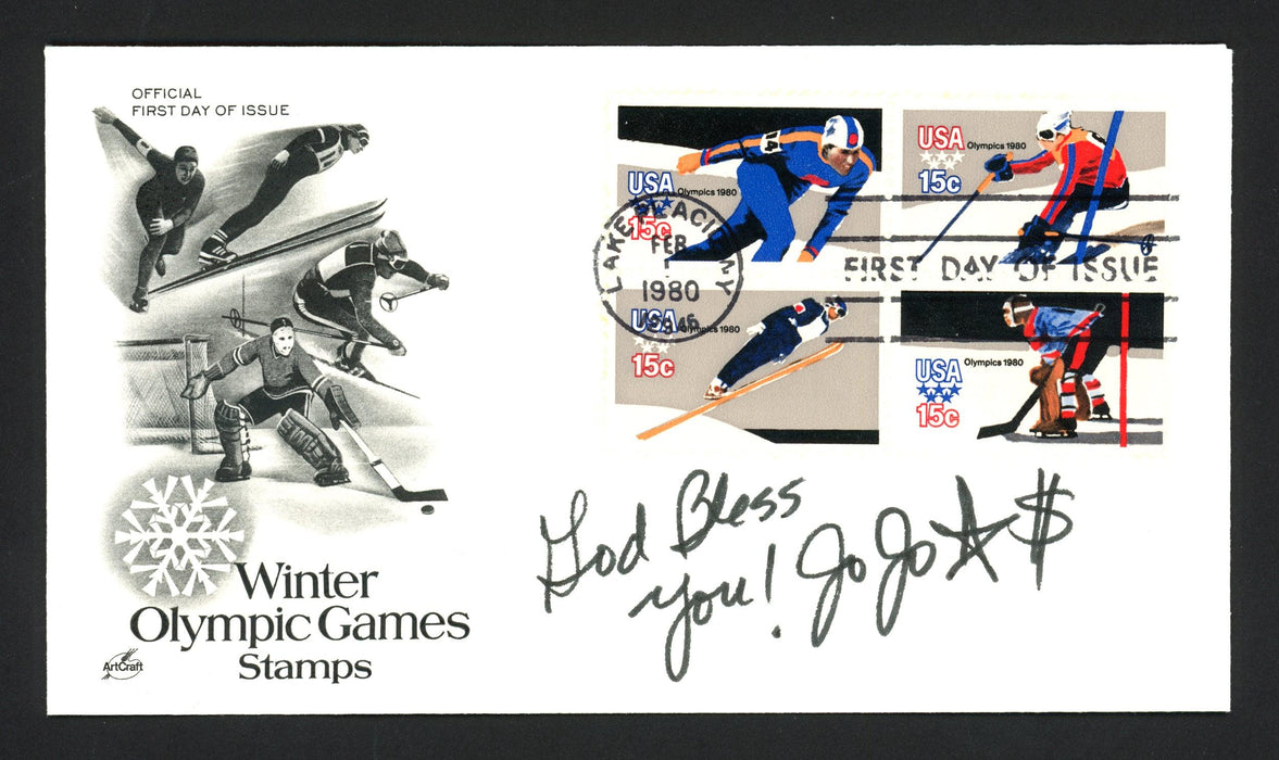 JoJo Starbuck Autographed First Day Cover "God Bless You" SKU #165041 - RSA