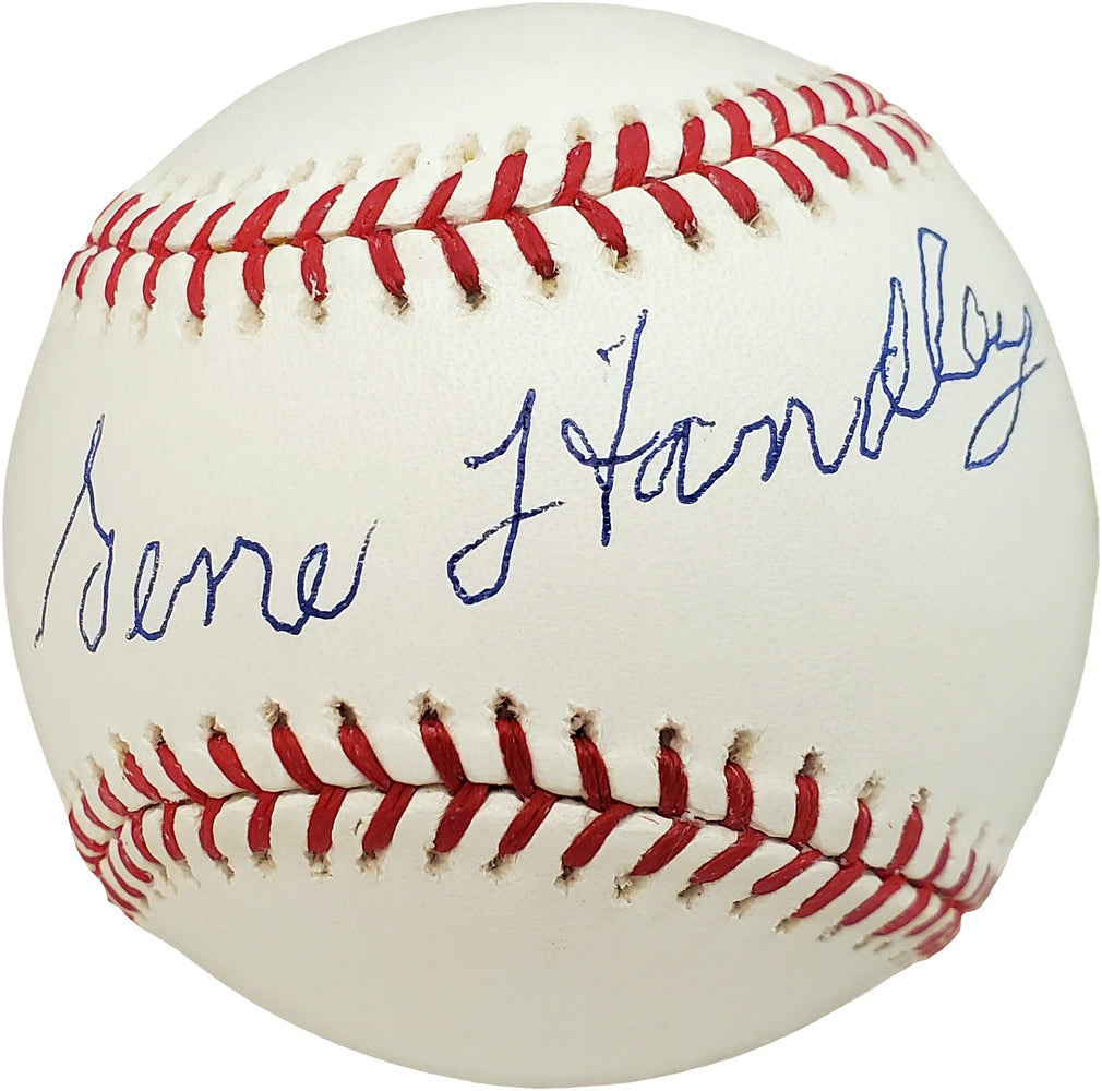 Gene Handley Autographed Official MLB Baseball Philadelphia A's Beckett BAS #V68227 - RSA