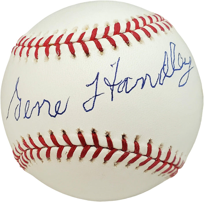 Gene Handley Autographed Official MLB Baseball Philadelphia A's Beckett BAS #V68227 - RSA