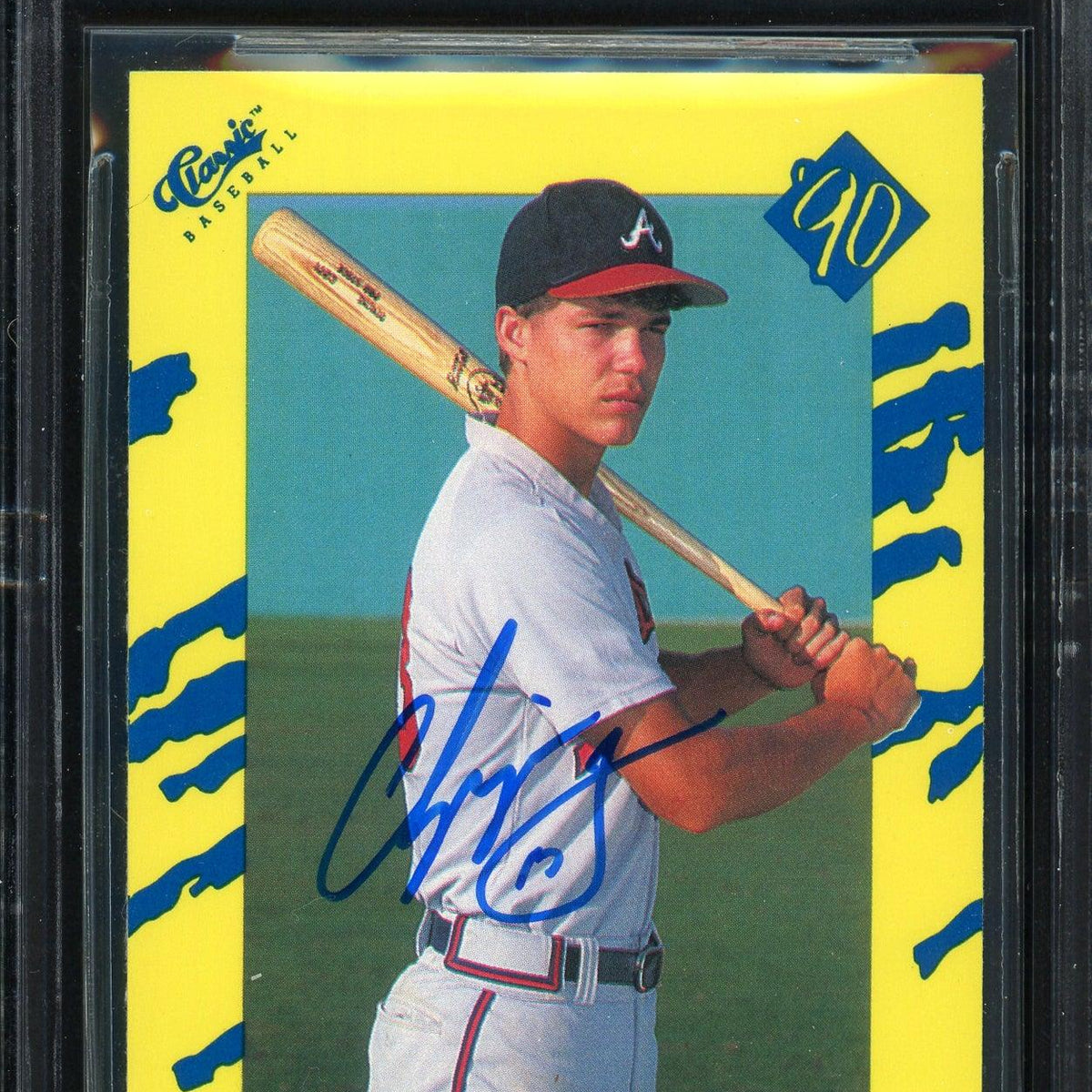 Chipper Jones Autographed 1990 Classic Rookie Card #T92 Atlanta