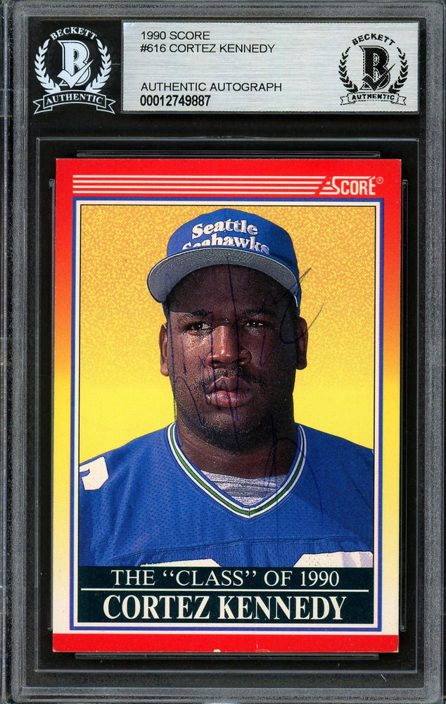 Cortez Kennedy Autographed 1990 Score Rookie Card #616 Seattle Seahawks Beckett BAS #12749887 - RSA