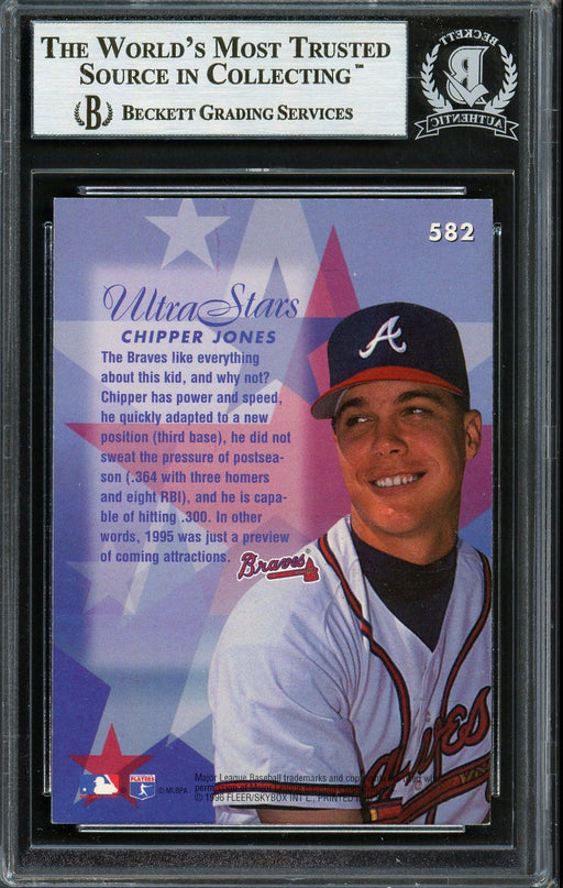 Chipper Jones Autographed 1996 Fleer Ultra Stars Card #582 Atlanta Braves Beckett BAS #12750400 - RSA