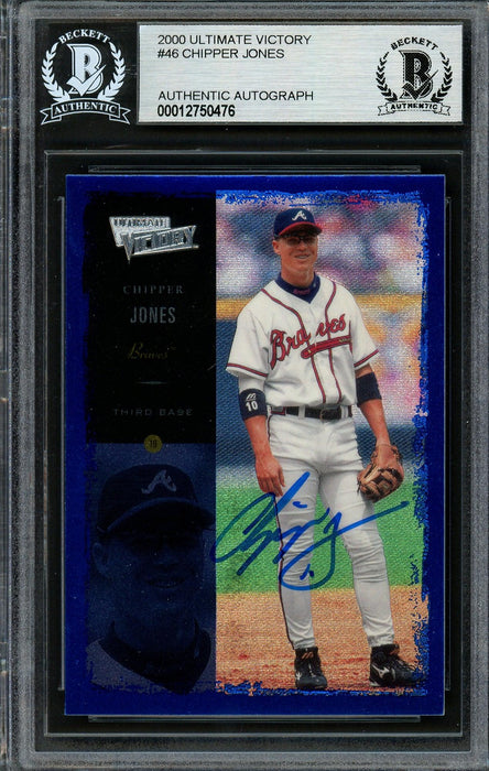 Chipper Jones Autographed 2000 Upper Deck Ultimate Victory Card #46 Atlanta Braves Beckett BAS #12750476 - RSA