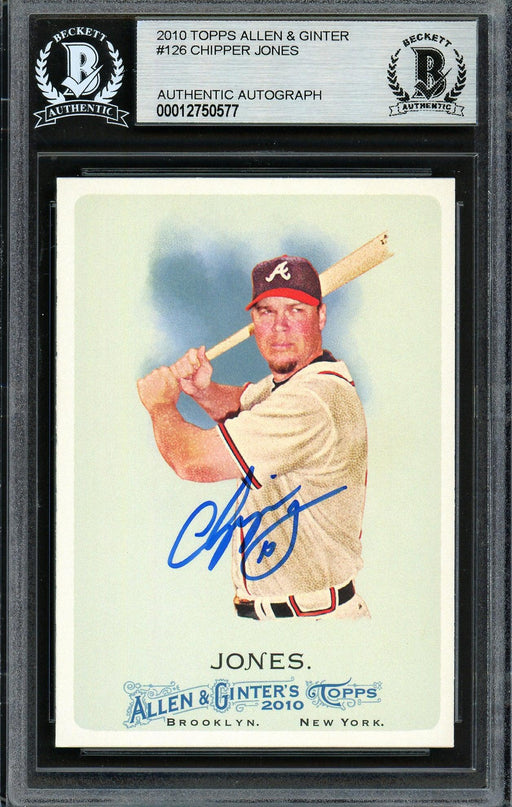 Chipper Jones Autographed 2010 Topps Allen & Ginter Card #126 Atlanta Braves Beckett BAS Stock #193115 - RSA