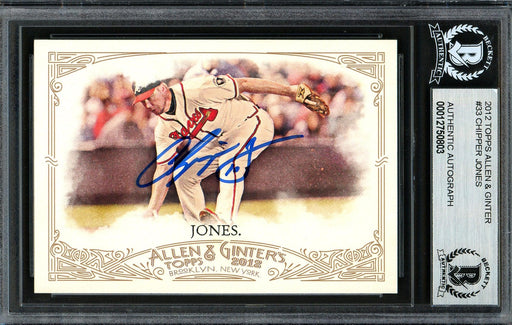 Chipper Jones Autographed 2012 Topps Allen & Ginter Card #33 Atlanta Braves Beckett BAS #12750803 - RSA