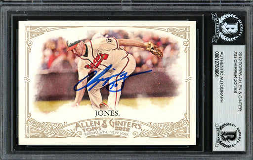 Chipper Jones Autographed 2012 Topps Allen & Ginter Card #33 Atlanta Braves Beckett BAS #12750804 - RSA
