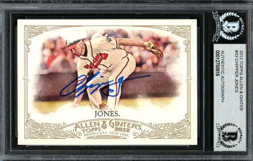 Chipper Jones Autographed 2012 Topps Allen & Ginter Card #33 Atlanta Braves Beckett BAS Stock #193133 - RSA