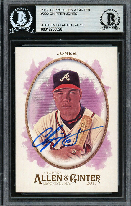 Chipper Jones Autographed 2017 Topps Allen & Ginter Card #220 Atlanta Braves Beckett BAS #12750826 - RSA