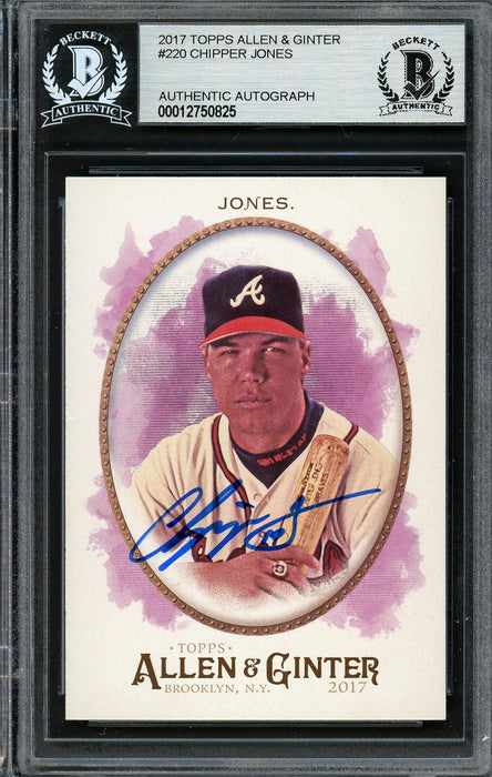 Chipper Jones Autographed 2017 Topps Allen & Ginter Card #220 Atlanta Braves Beckett BAS #12750825 - RSA