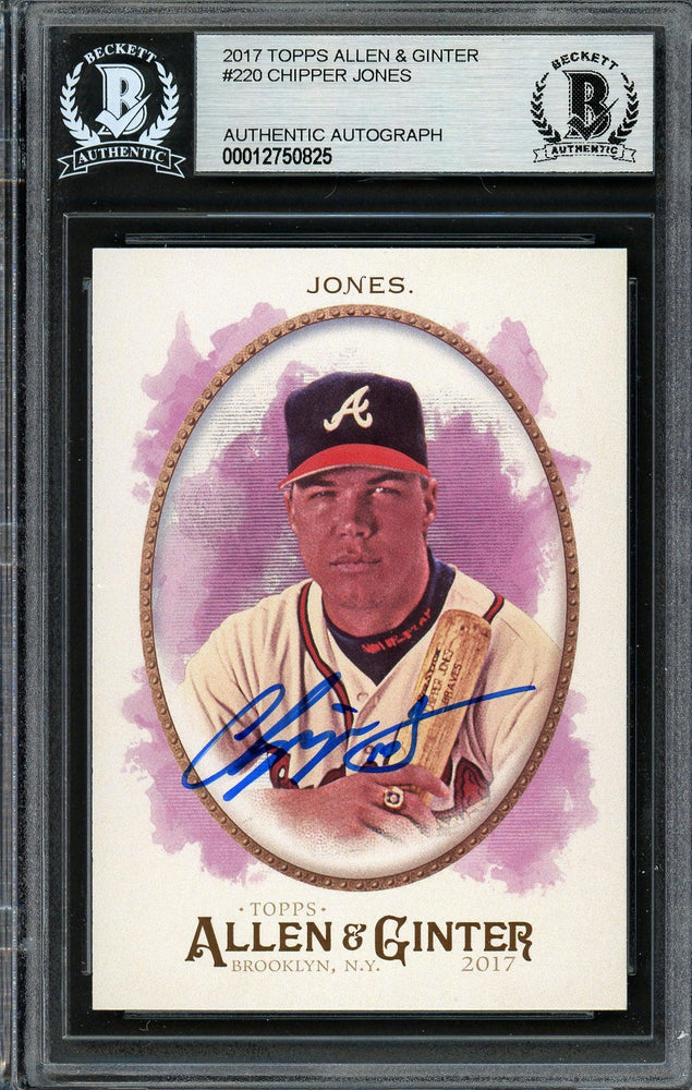 Chipper Jones Autographed 2017 Topps Allen & Ginter Card #220 Atlanta Braves Beckett BAS #12750825 - RSA