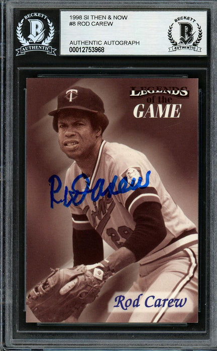 Rod Carew Autographed 1998 Fleer Sports Illustrated Card #8 Minnesota Twins Beckett BAS #12753968 - RSA
