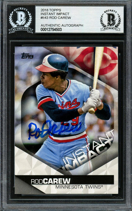 Rod Carew Autographed 2018 Topps Instant Impact Card #II-43 Minnesota Twins Beckett BAS #12754503 - RSA