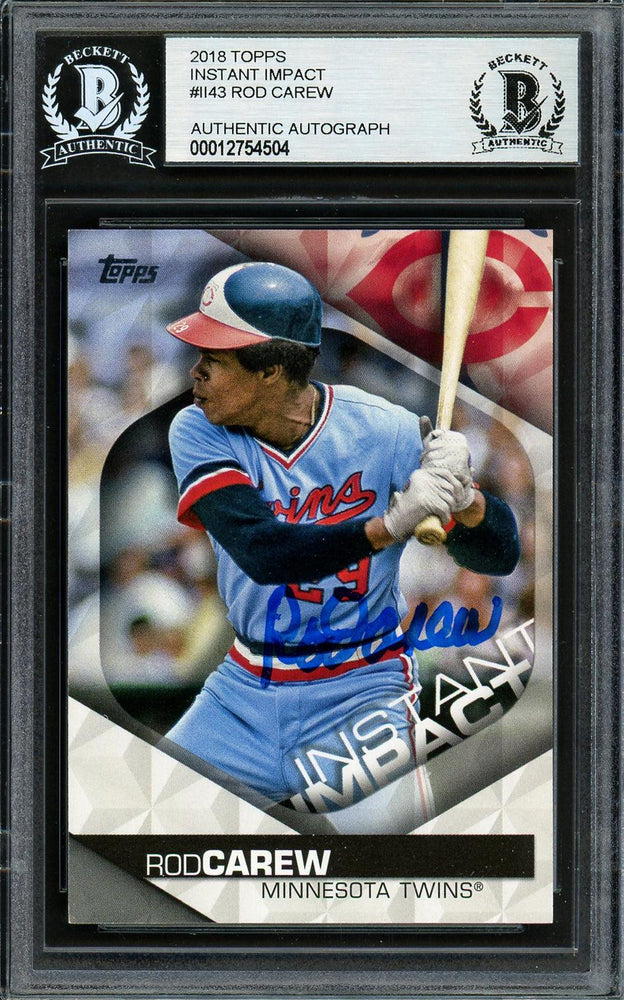 Rod Carew Autographed 2018 Topps Instant Impact Card #II-43 Minnesota Twins Beckett BAS #12754504 - RSA