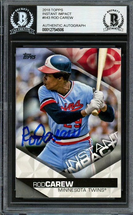 Rod Carew Autographed 2018 Topps Instant Impact Card #II-43 Minnesota Twins Beckett BAS #12754506 - RSA