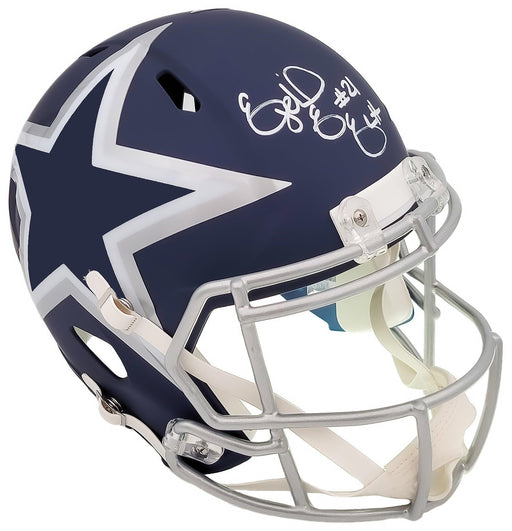 Ezekiel Elliott Autographed Dallas Cowboys AMP Blue Full Size Replica Speed Helmet Beckett BAS QR Stock #203006 - RSA