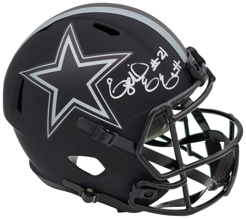 Ezekiel Elliott Autographed Dallas Cowboys Eclipse Black Full Size Replica Speed Helmet Beckett BAS QR Stock #203007 - RSA
