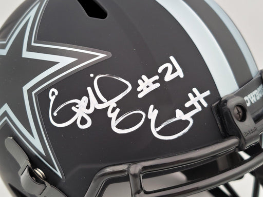Ezekiel Elliott Autographed Dallas Cowboys Eclipse Black Full Size Replica Speed Helmet Beckett BAS QR Stock #203007 - RSA
