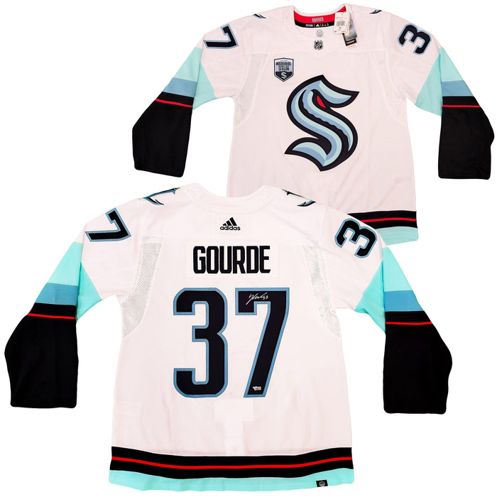 Framed Yanni Gourde Seattle Kraken Autographed White Adidas Authentic Jersey  with Inaugural Season Jersey Patch - Autographed NHL Jerseys at 's  Sports Collectibles Store