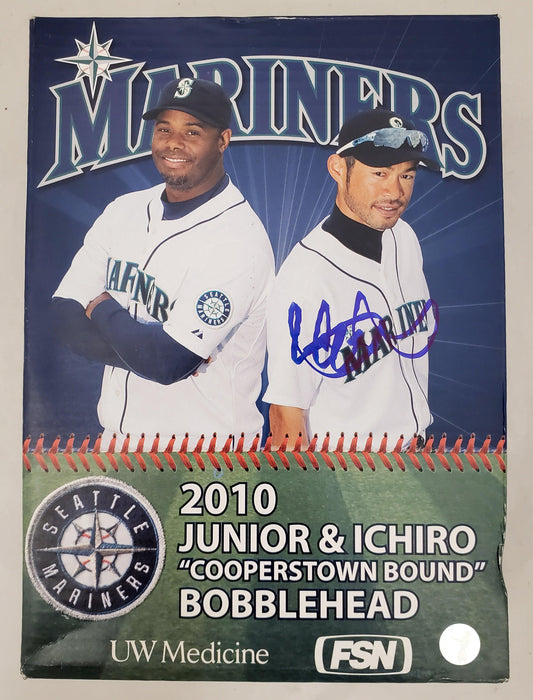 Ichiro Suzuki Autographed 2010 Cooperstown Bound With Ken Griffey Jr. Bobblehead Box Seattle Mariners IS Holo SKU #193664 - RSA