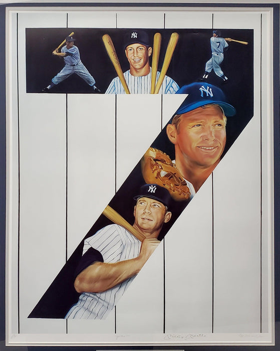 Mickey Mantle Autographed Framed 25x32 Lithograph Photo New York Yankees Artist Proof #23/50 SKU #193714 - RSA