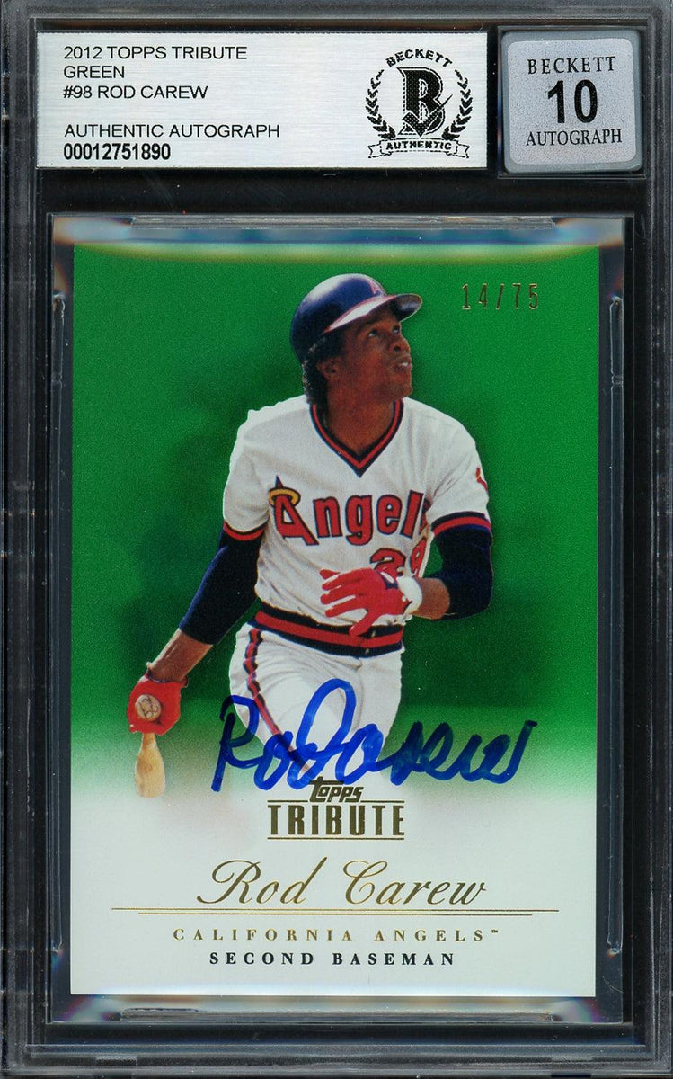 Rod Carew Autographed 2012 Topps Tribute Green Card #98 California Ang — RSA