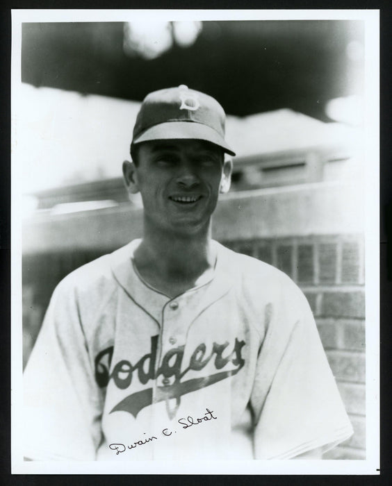 Dwain Sloat Autographed 8x10 Photo Brooklyn Dodgers SKU #154632 - RSA