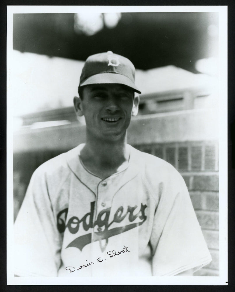 Dwain Sloat Autographed 8x10 Photo Brooklyn Dodgers SKU #154632 - RSA
