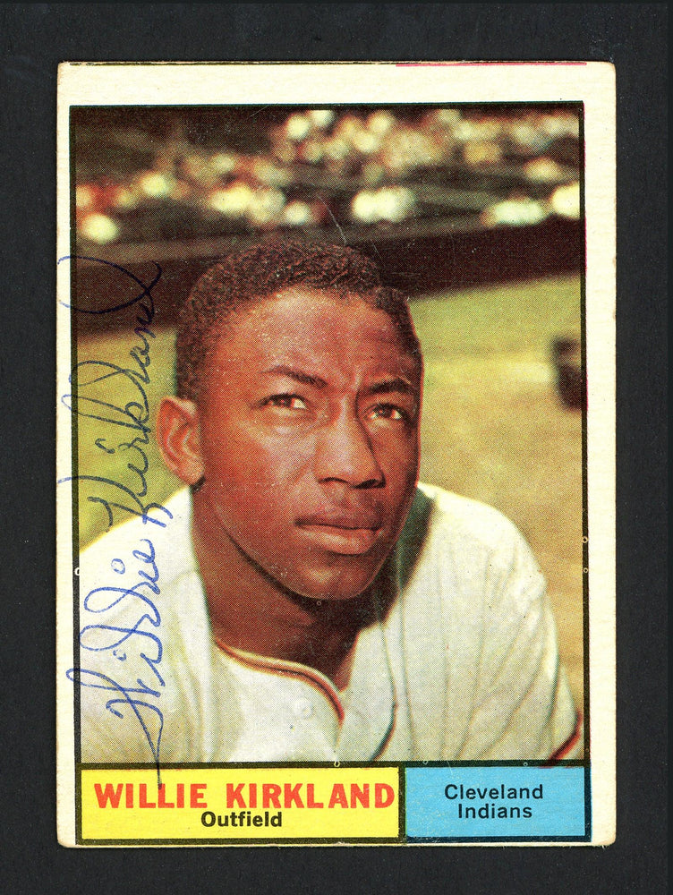 Willie Kirkland Autographed 1961 Topps Card #15 Cleveland Indians SKU #162092 - RSA