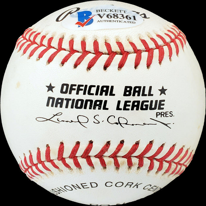 Bob Miller & Ted Kazanski Autographed Official NL Baseball Philadelphia Phillies Beckett BAS #V68361 - RSA