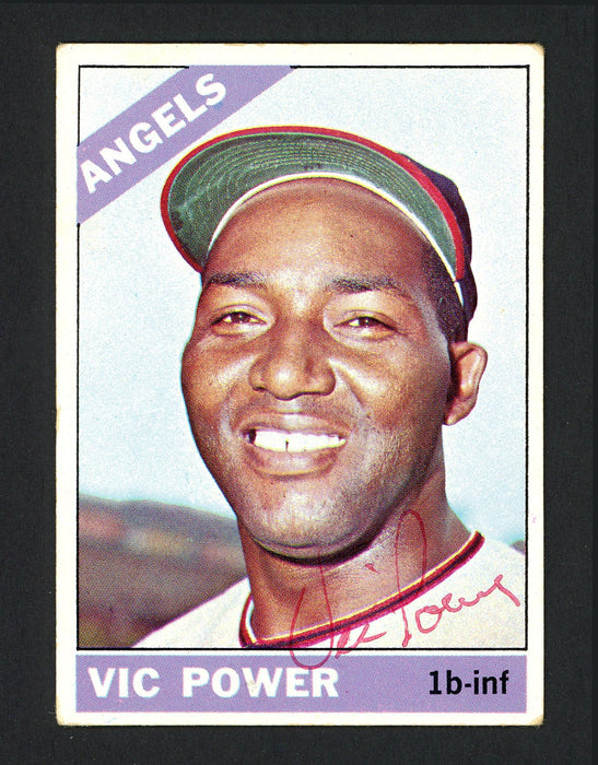 Vic Power Autographed 1966 Topps Card #192 Los Angeles Angels SKU #162143 - RSA
