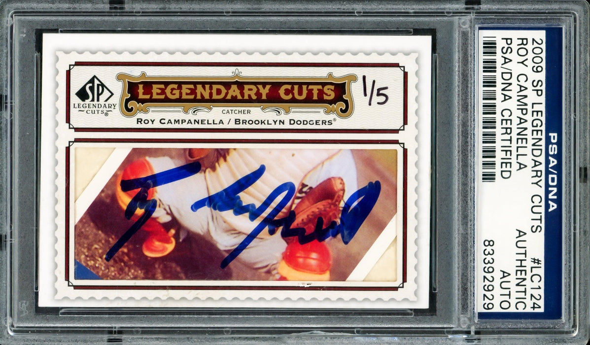 Roy Campanella Autographed 2009 Upper Deck SP Legendary Cuts Card #LC124 Brooklyn Dodgers #1/5 PSA/DNA #83392929 - RSA