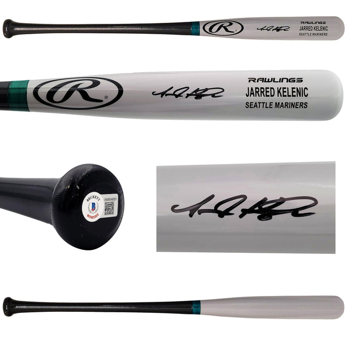 Jarred Kelenic Autographed Gray Rawlings Game Model Bat Seattle Mariners Beckett BAS QR Stock #203538 - RSA