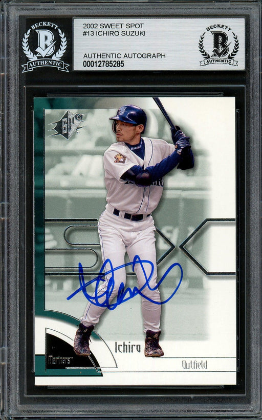 Ichiro Suzuki Autographed 2002 Upper Deck SPX Card #13 Seattle Mariners Beckett BAS Stock #194197 - RSA