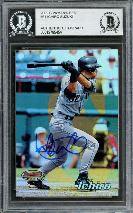 Ichiro Suzuki Autographed 2002 Bowman's Best Card #51 Seattle Mariners Beckett BAS #12785454 - RSA