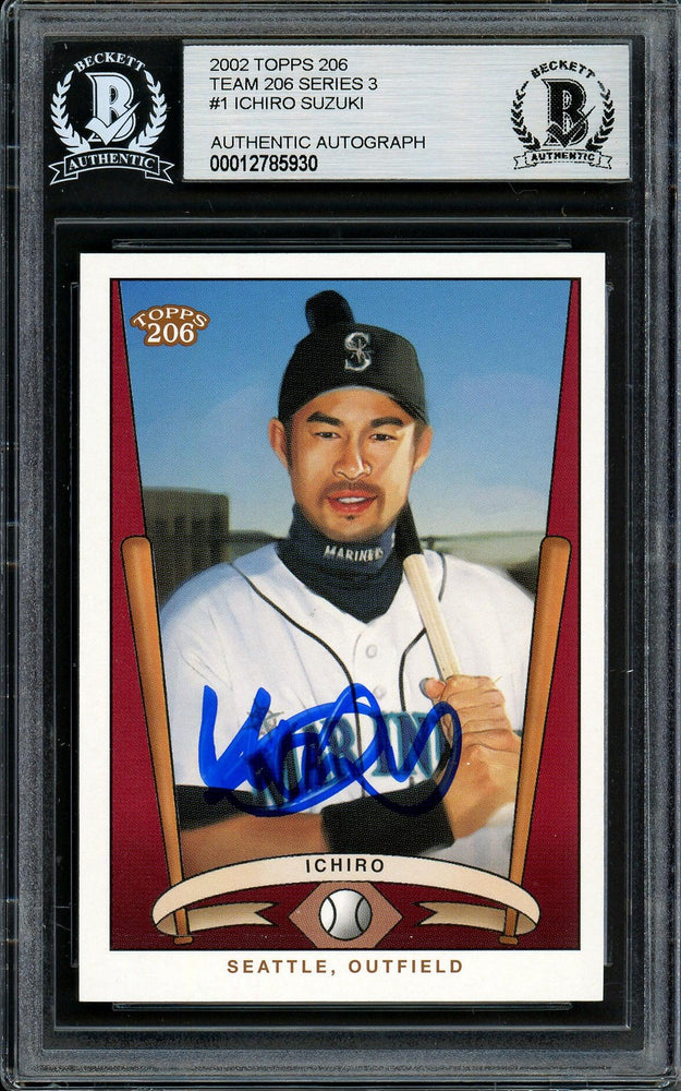 Ichiro Suzuki Autographed 2002 Topps 206 Card #T206-1 Seattle 