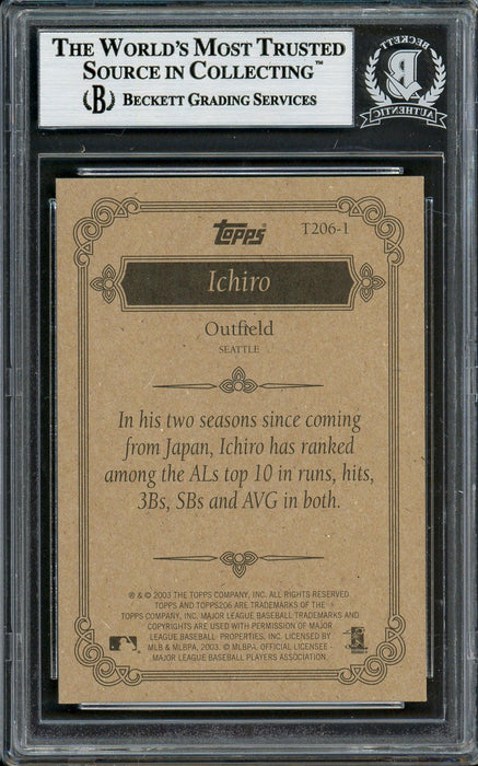 Ichiro Suzuki Autographed 2002 Topps 206 Card #T206-1 Seattle