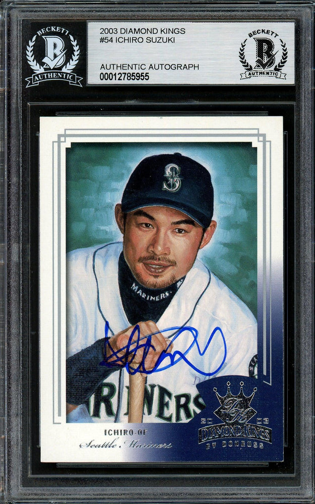 Ichiro Suzuki Autographed 2003 Donruss Diamond Kings Card #54 Seattle Mariners Beckett BAS Stock #194253 - RSA