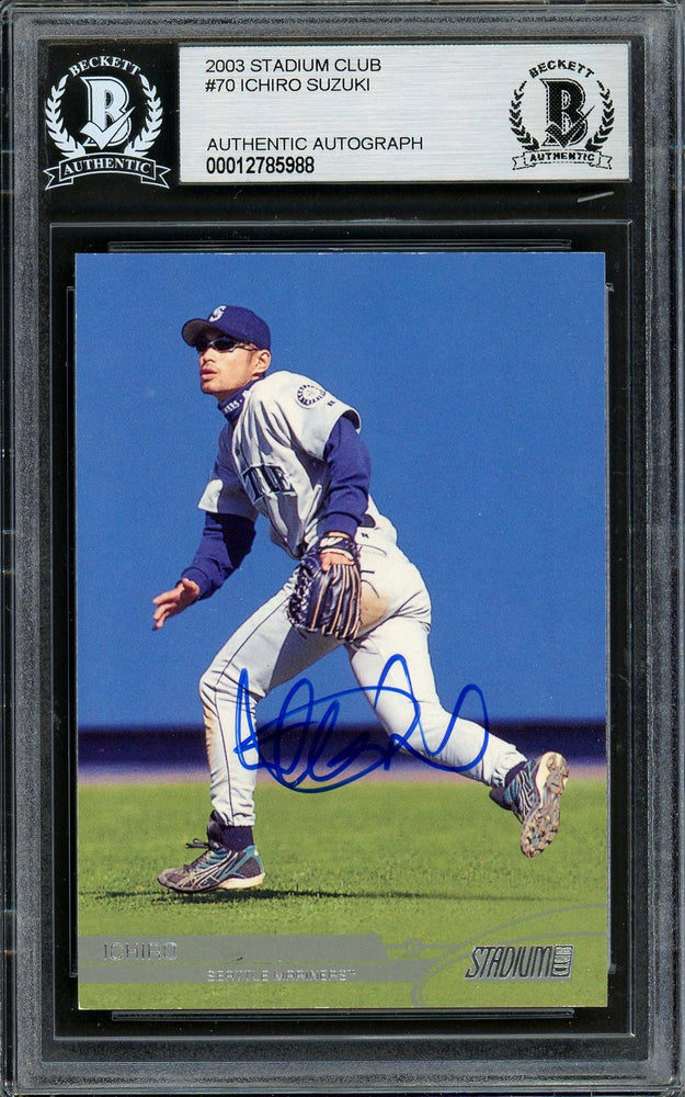 Ichiro Suzuki Autographed 2003 Topps Stadium Club Card #70 Seattle Mariners Beckett BAS Stock #194260 - RSA