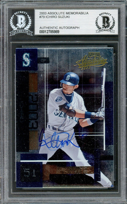 Ichiro Suzuki Autographed 2003 Playoff Absolute Memorabilia Card #79 Seattle Mariners Beckett BAS Stock #194261 - RSA