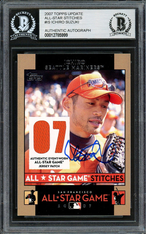 Ichiro Suzuki Autographed 2007 Topps All Star Stitches Game Worn Jersey Card #AS IS Seattle Mariners Beckett BAS #12785999 - RSA