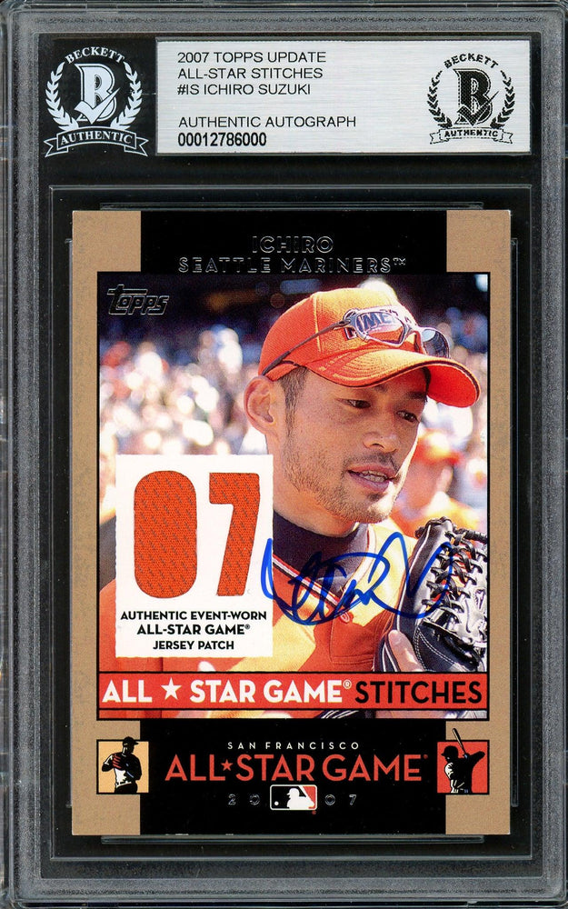 Ichiro Suzuki Autographed 2007 Topps All Star Stitches Game Worn Jerse — RSA