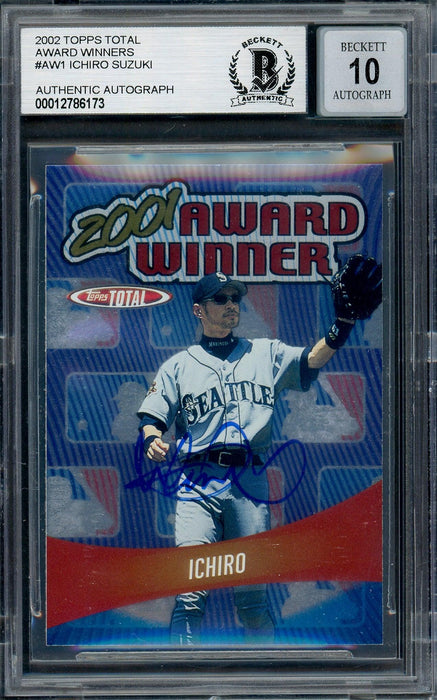 Ichiro Suzuki Autographed 2002 Topps Total 2001 Award Winner Card