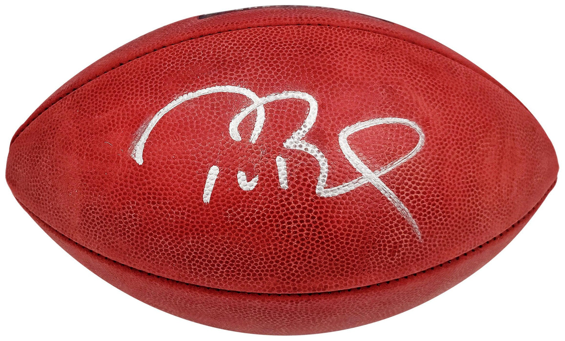 Tom Brady Autographed Official NFL Leather Super Bowl LIII Logo Football (Smudged) Fanatics Holo #AA0104129 - RSA
