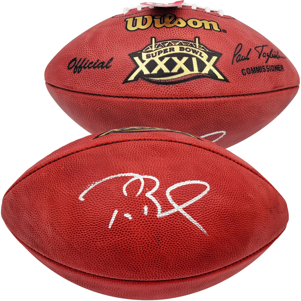 Tom Brady Autographed Official NFL Leather Super Bowl XXXIX Logo Football Fanatics Holo #AA0104080 - RSA
